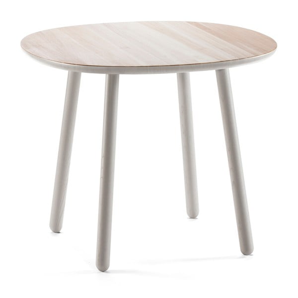 Siva stol za blagovaonu od prirodnog masivnog drveta EMKO Naïve, ⌀ 90 cm