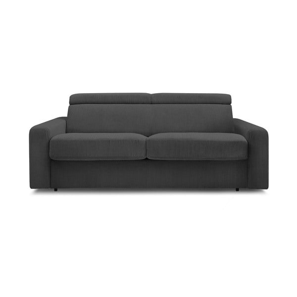 Tamno siva sklopiva sofa od samta 215 cm Monaco – Bobochic Paris