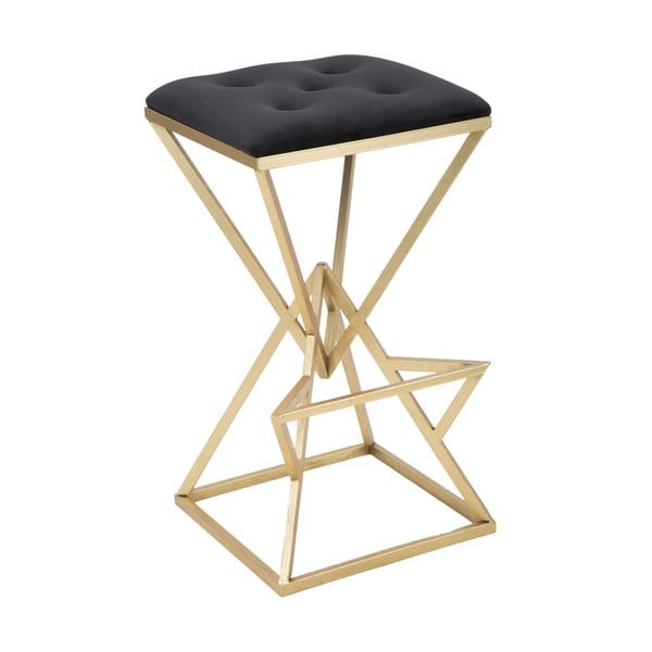 Crna/u zlatnoj boji podstavljena barska stolica (visine sjedala 75 cm) Piramid – Mauro Ferretti-image-2