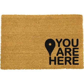 Crni otirač od prirodnog kokosovog vlakna Artsy Doormat You Are, 40 x 60 cm