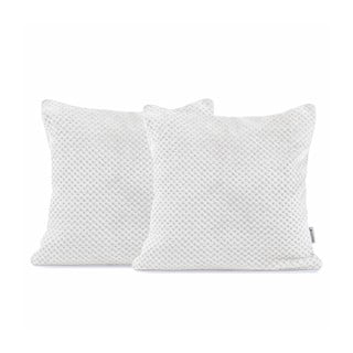 Set od 2 bijela ukrasna jastuka od mikrovlakana DecoKing Henry, 45 x 45 cm