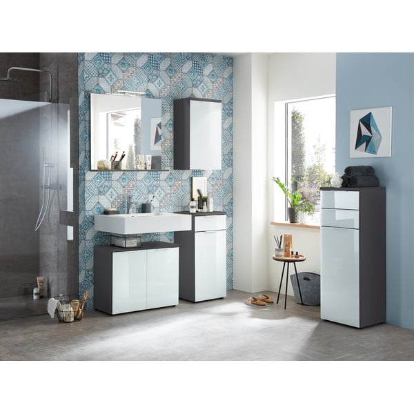 Zidno ogledalo s osvjetljenjem/s policom 76x75 cm – Germania-image-2