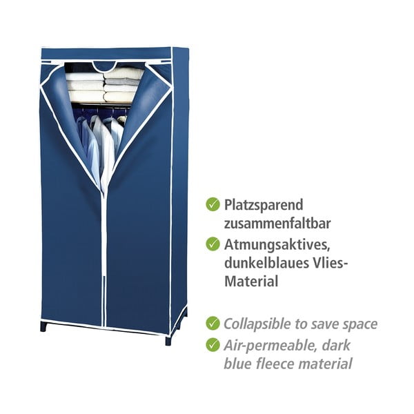 Plavi platneni ormar za pohranu Wenko, 160 x 50 x 75 cm-image-4