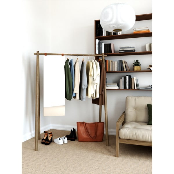 Smeđi stalak za odjeću od borovine Hongi - Karup Design-image-1