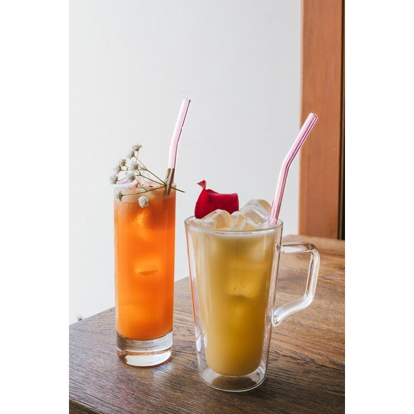 Set s 6 ružičastih staklenih slamki Vialli Design, dužina 23 cm-image-1