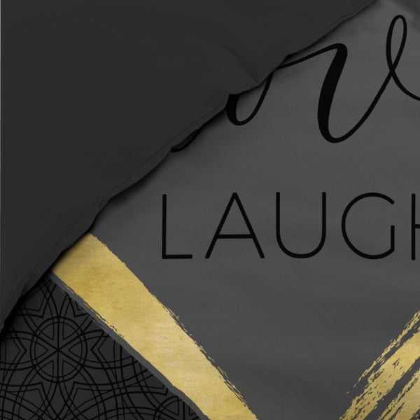 Crna pamučna posteljina za bračni krevet 200x200 cm Crazy Love – douceur d'intérieur-image-3