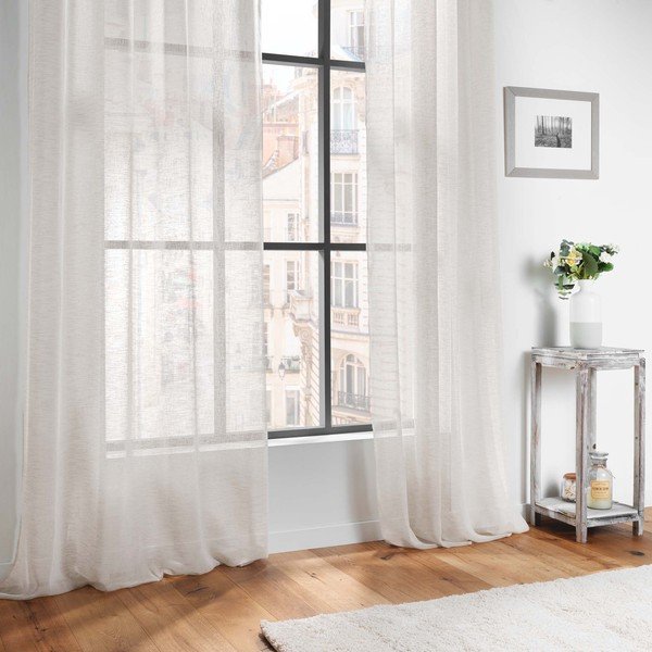 Prozirna zavjesa od voila boje slonovače 140x240 cm Carlin – douceur d'intérieur-image-3