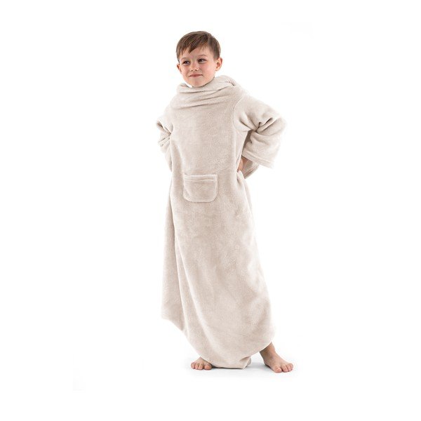 Bež dječja deka s rukavima DecoKing Lazykids-image-1