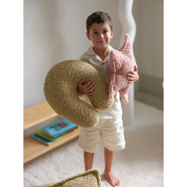 Zeleni dječji jastuk za sjedenje od bouclé tkanine U – Wigiwama-image-1