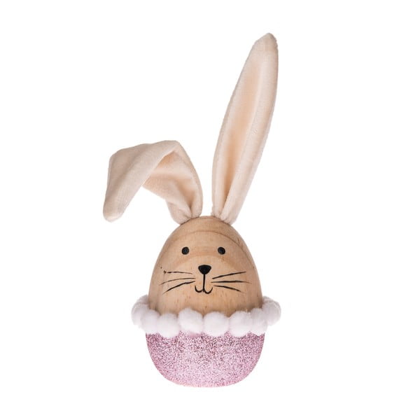 Bež-ružičasti drveni uskršnji ukras Dakls Bunny