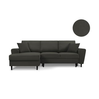Crna kutna sofa od samta Kooko Home Jazz, lijevi kut