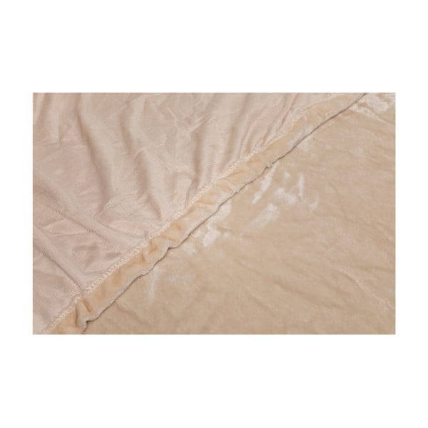 Bež plahta od mikropliša My House, 180 x 200 cm-image-1