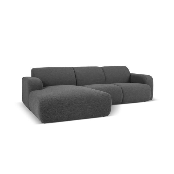 Tamno siva kutna garnitura od bouclé tkanine (s lijevim kutom) Molino – Micadoni Home-image-2