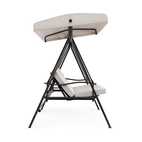 Antracitno siva/bež metalna vrtna ljuljačka Taurus – Bizzotto-image-3