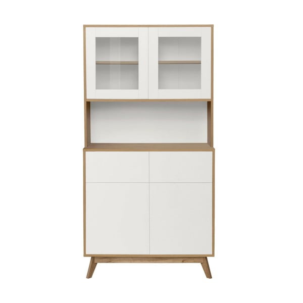 Bijela/u prirodnoj boji vitrina u dekoru hrasta 84x165 cm Skandi – Støraa