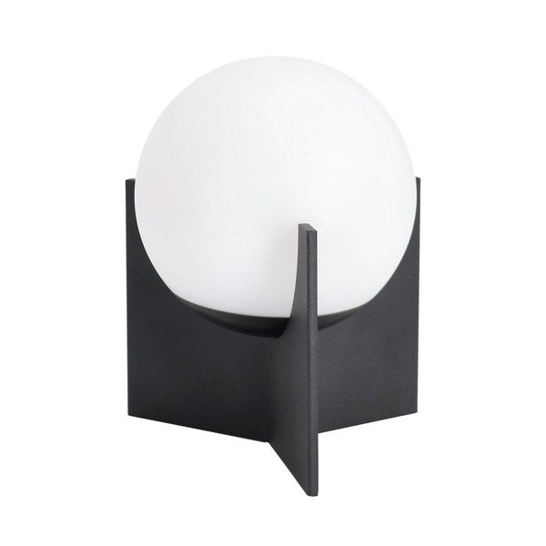 Crna metalna LED stolna lampa s mogućnosti zatamnjivanja s plastičnim sjenilom (visina 16 cm) Cardamom – Bizzotto