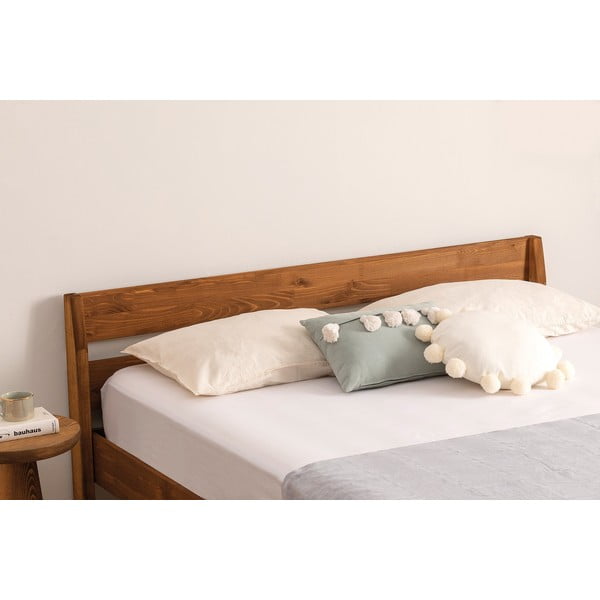 Krevet od masivne smreke s podnicom 90x200 cm u prirodnoj boji/tamno smeđi Venus – Kalune Design-image-3