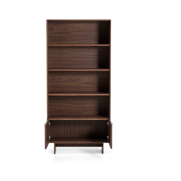 Regal u dekoru oraha u tamnoj prirodnoj boji 90x190x35 cm Norlen – Kave Home-image-4