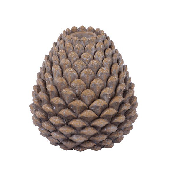 Smeđi svijećnjak u obliku češera Ego Dekor, visine 12 cm-image-1