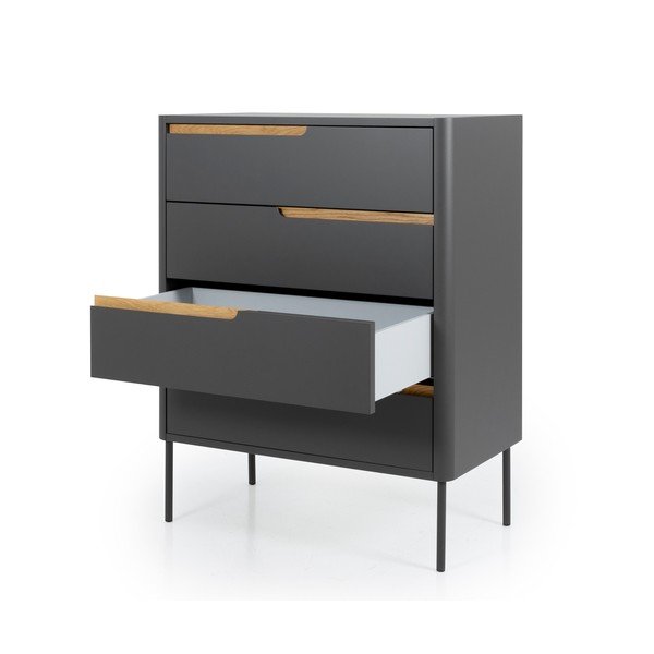 Antracit siva komoda Tenzo Switch, 80 x 102 cm-image-3