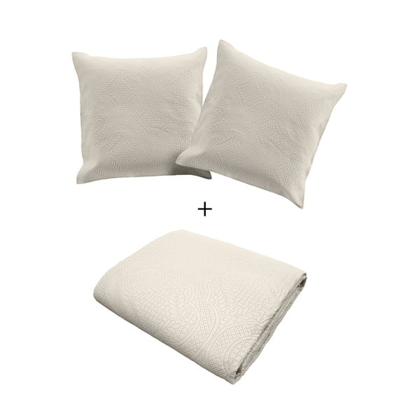 Krem set prekrivača i jastučnice od mikrovlakana 240x260 cm Romane – douceur d'intérieur-image-4