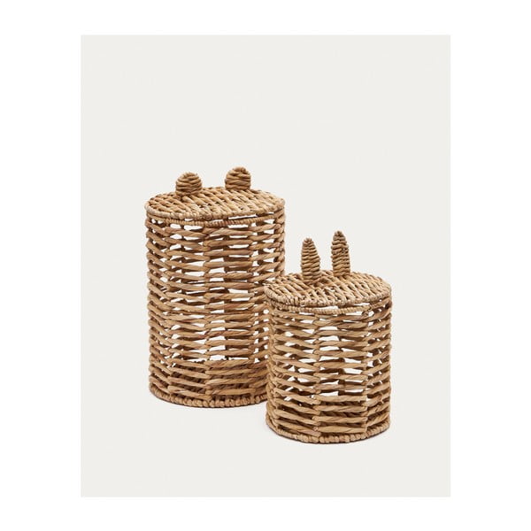 Dječje kutije za pohranu u setu 2 kom od vodenog zumbula u prirodnoj boji ø 30x50 cm Venezia – Kave Home-image-2