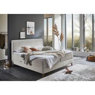 Bež boxspring krevet s prostorom za pohranu 160x200 cm Memphis - Meise Möbel