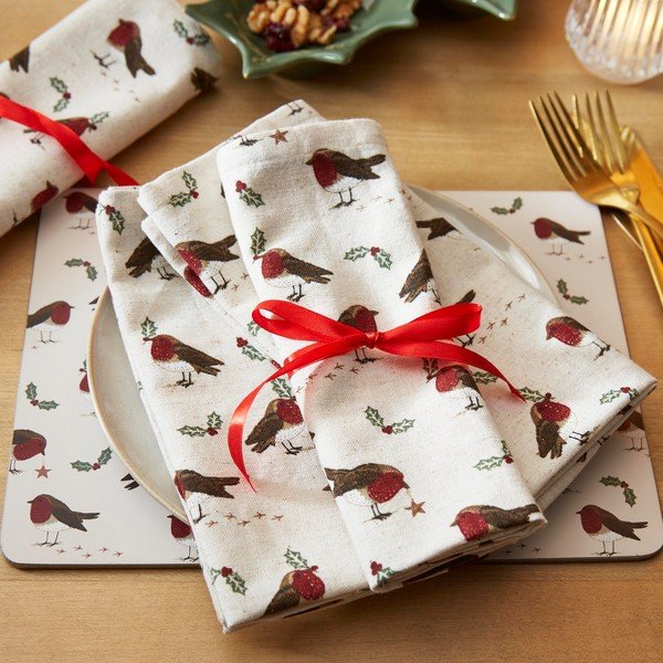 Tekstilni ubrusi u setu 4 kom 45x45 cm Robin's Retreat – Cooksmart ®-image-1