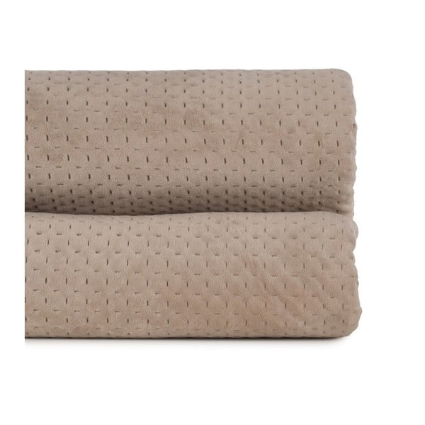Bež prošiven prekrivač od samta 240x260 cm – Ixia