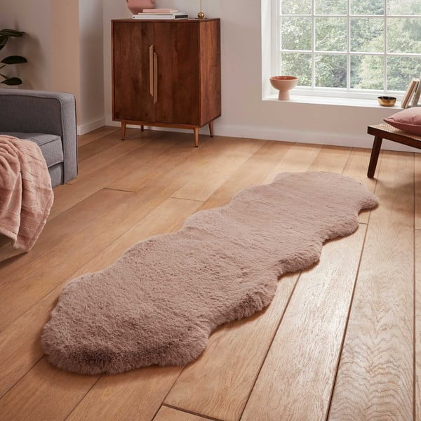 Svjetlo smeđa sintetička staza 60x180 cm Super Teddy – Think Rugs-image-1