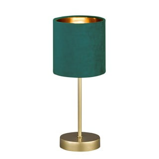 Zelena/u zlatnoj boji metalna stolna lampa s tekstilnim sjenilom (visina 34 cm) Aura – Fischer & Honsel