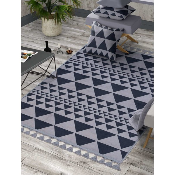 Sivi perivi tepih 180x120 cm - Vitaus-image-1