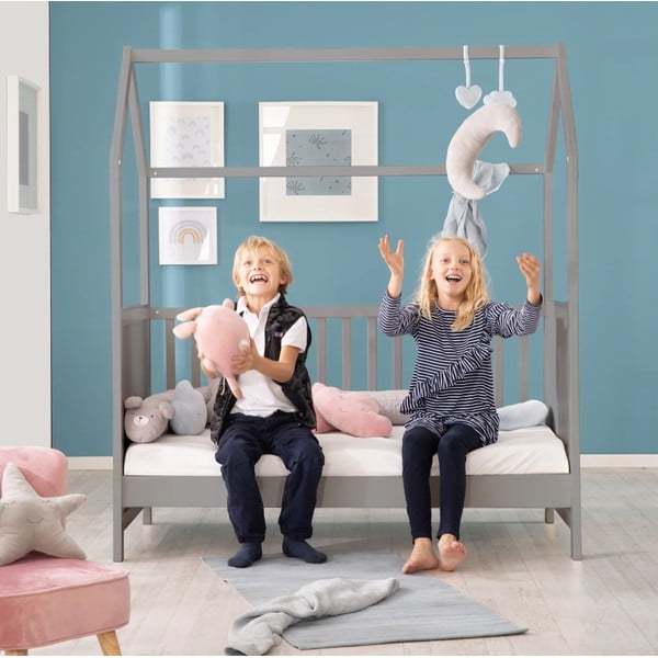 Sivi dječji krevet 70x140 cm – Roba-image-1