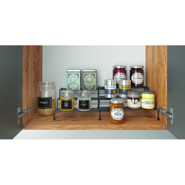 Crna podesiva dodatna polica za kuhinju Metaltex Lava-image-1