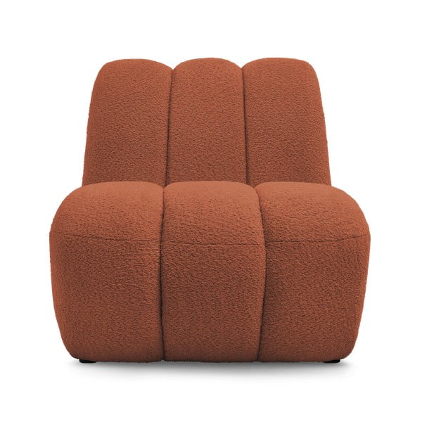 Ciglasta fotelja od bouclé tkanine Janissaire – Bobochic Paris-image-3