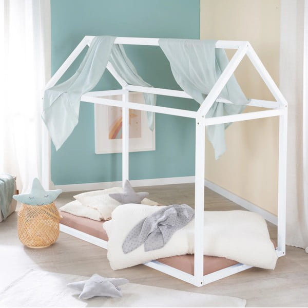 Bijeli dječji krevet u obliku kućice 70x140 cm Montessori – Roba-image-3