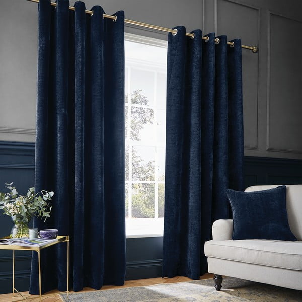 Tamno plave termo izolacijske zavjese u setu 2 kom od šenila 229x183 cm Selene Luxury Chenille – Hyperion-image-1