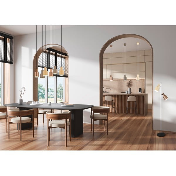 Žuta  viseća svjetiljka s metalnim sjenilom ø 12 cm Agudo – Trio-image-3