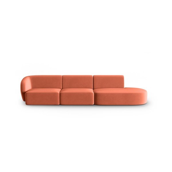 Ružičasta baršunasti sofa s lijevim kutom 311 cm Paolo – Milo Casa