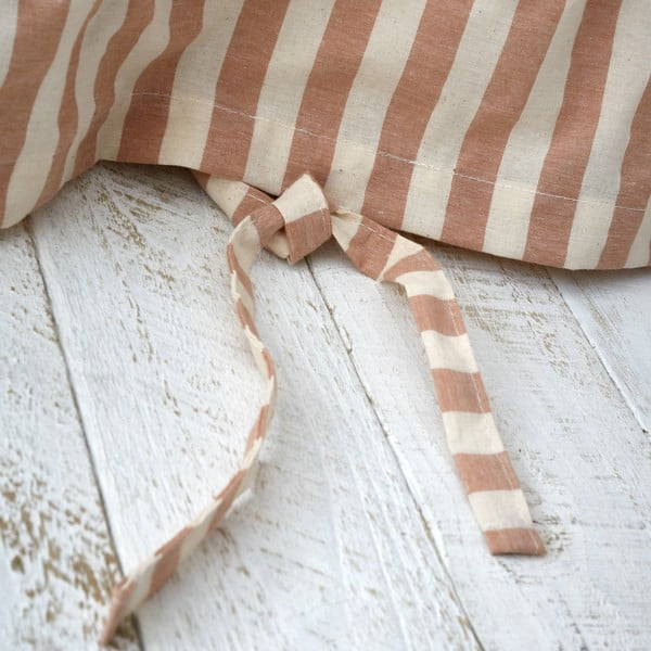 Posteljina za bračni krevet boja terakote 200x200 cm Zanzibar Stripe – Pineapple Elephant-image-3