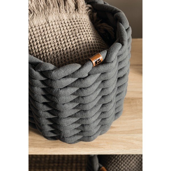 Tekstilna košara ø 21x17 cm Peach Skin Round S – Bigso-image-2