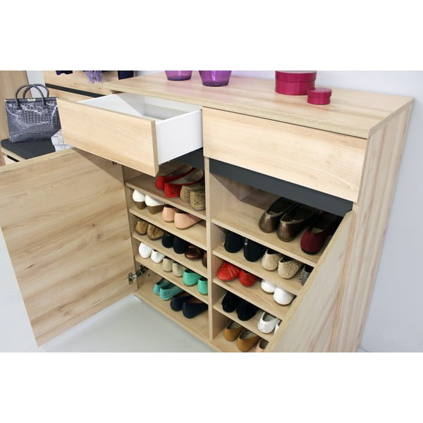 Ormarić za cipele u dekoru bukve s ladicama Lissabon - Germania-image-3