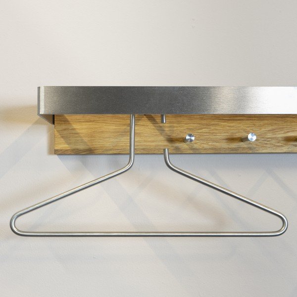 Metalna zidna vješalica u srebrnoj boji/u prirodnoj boji Noa – Spinder Design-image-1