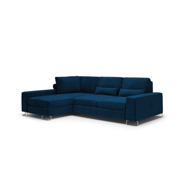 Kraljevsko plavi baršunasti kauč na razvlačenje Windsor & Co Sofas Diane, lijevi kut-image-3