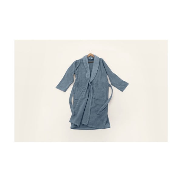 Plavi pamučni kućni ogrtač veličine L/XL - Foutastic-image-1