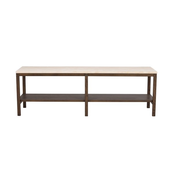 Smeđe-bež konzolni stol s kamenom pločom 140x40 cm Orwel - Rowico