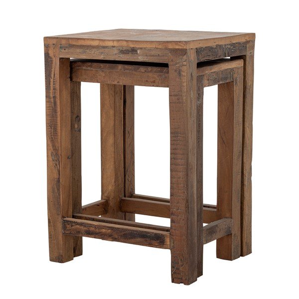 Pomoćni stolići u setu 2 kom od recikliranog drva 40x36 cm Galen – Bloomingville-image-2