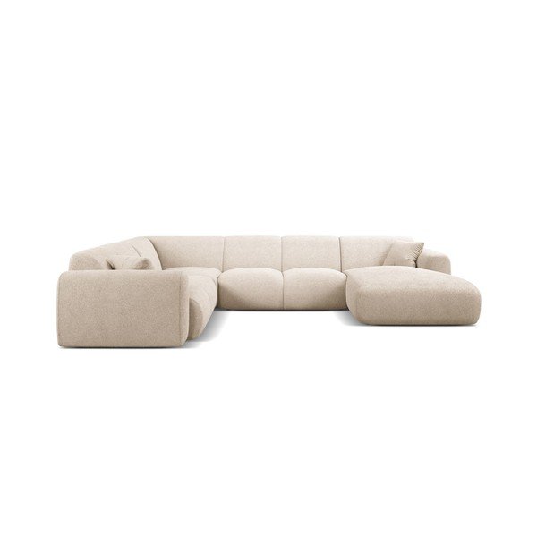 Bež kutna garnitura od bouclé tkanine (u obliku slova "U") Molino – Micadoni -image-1