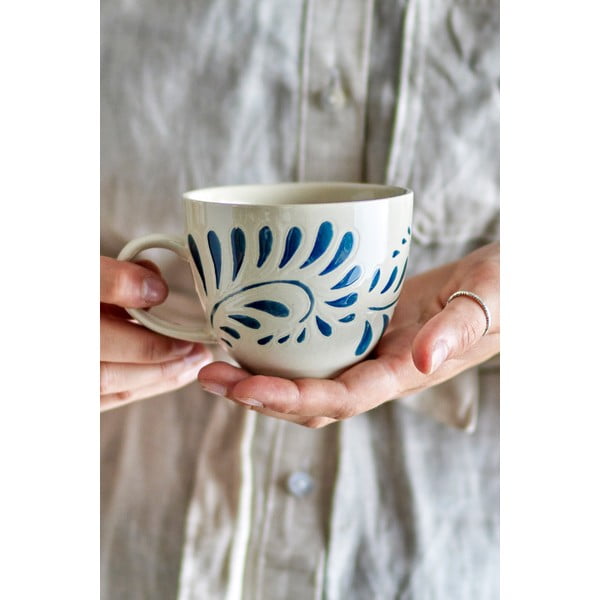 Bijela/plava šalica od kamenine 240 ml Heikki – Bloomingville-image-2