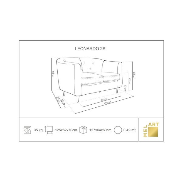 Ružičasto-crvena sofa Kooko Home Love, 125 cm-image-2